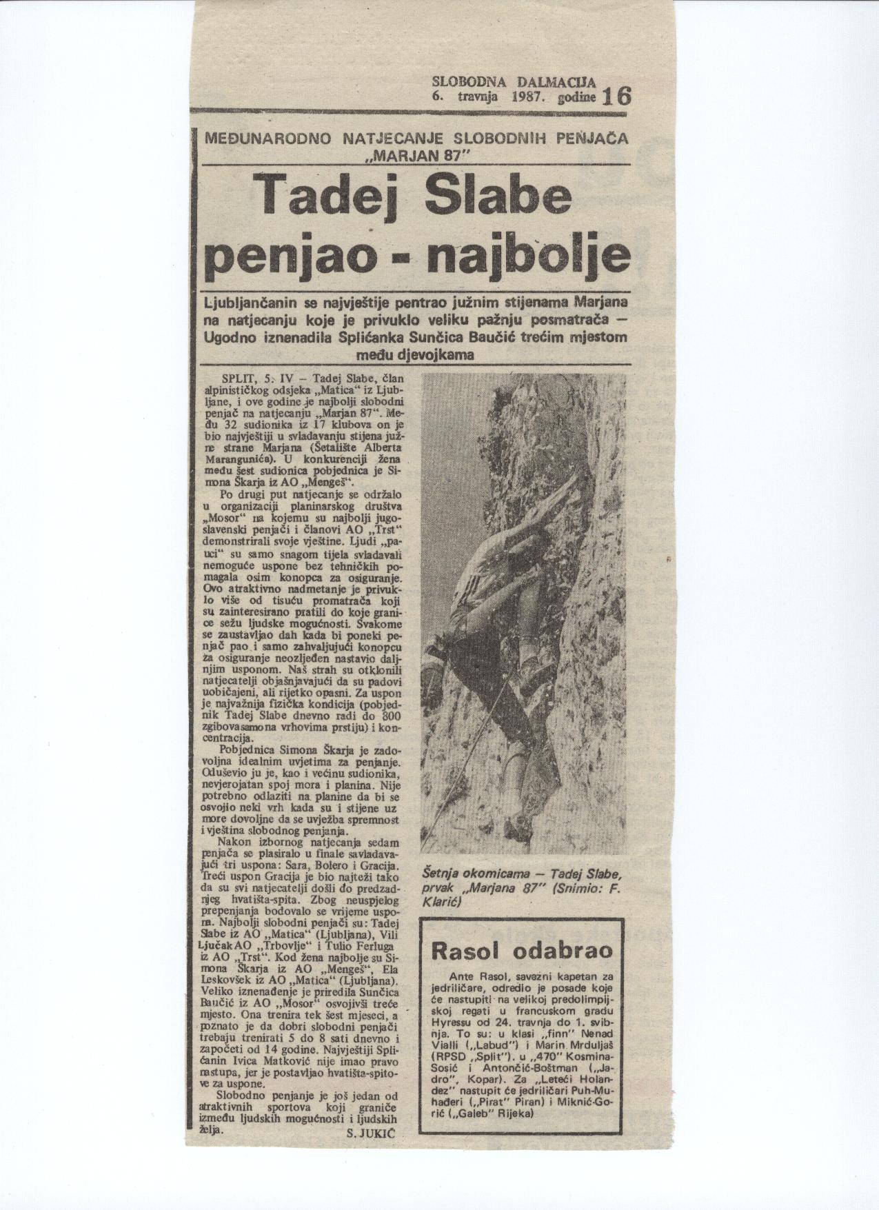 Slobodna Dalmacija 1987.