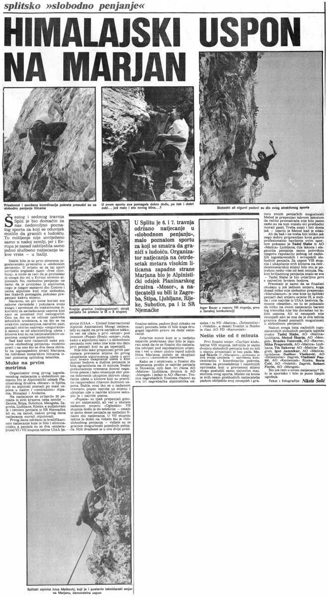 Večernji list 1986.