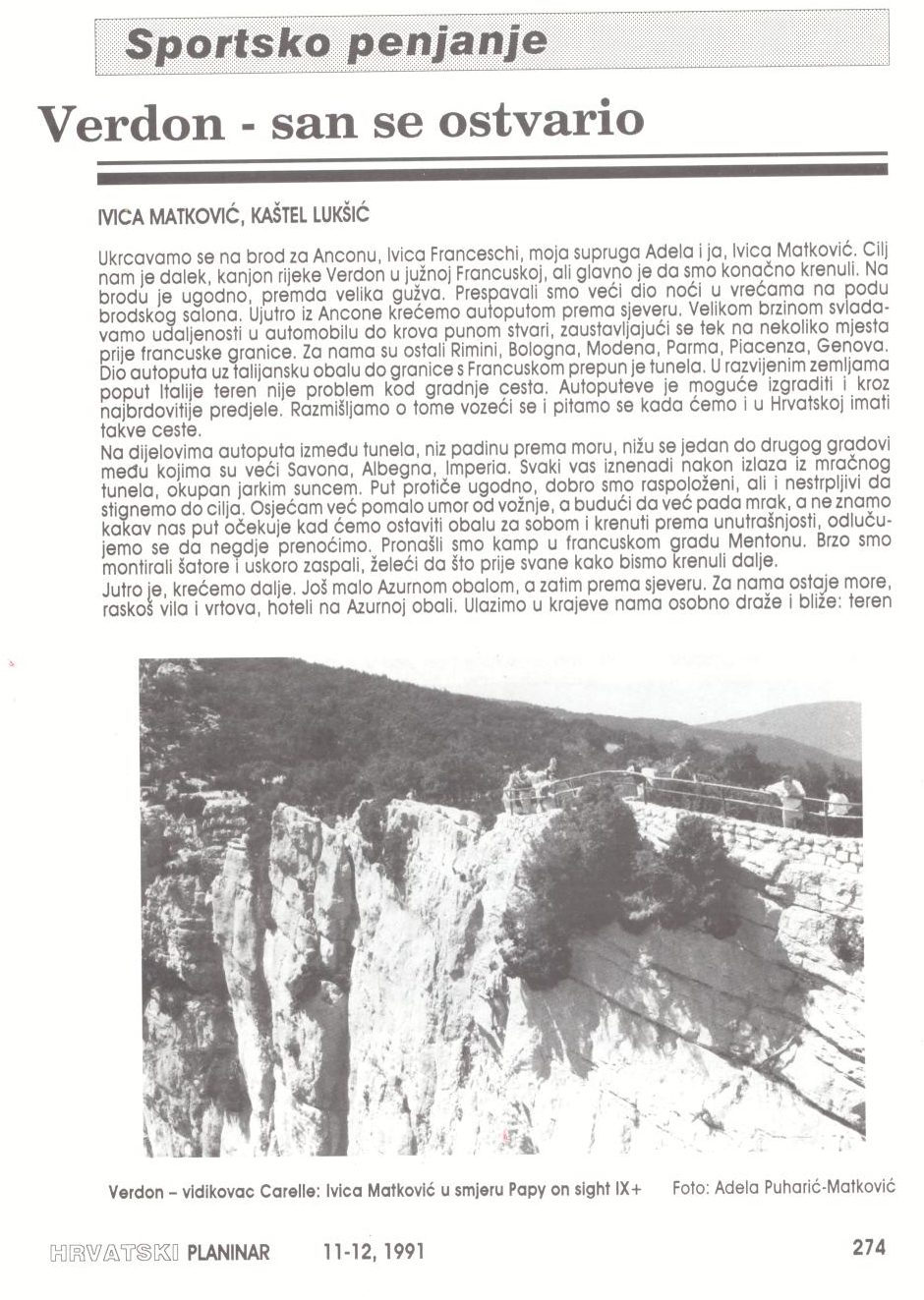 Hrvatski Planinar - Verdon