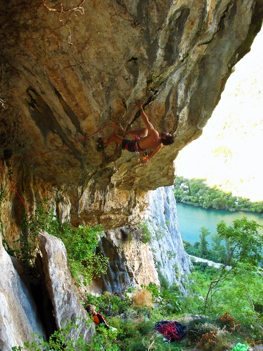 Frenk tijekom prolaska Instikta (7b+) na Perivoju...