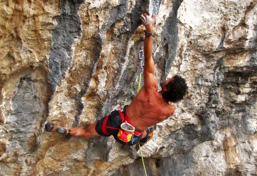 El Jensterle tijekom prolaska El Classica (7b+)...