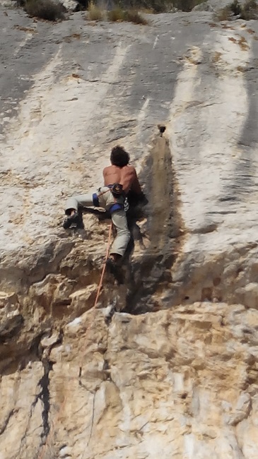 Quentin tijekom jučrašnjeg on sight uspona u megaklasiku Marulianus (7c/c+) na Marjanu!